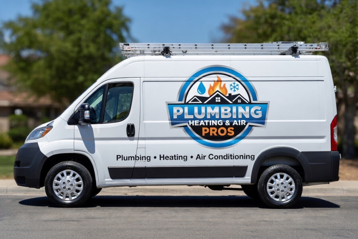 Local plumbing heating and air service van serving El Monte